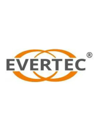 EVERTEC Logo mit orangefarbenen, sich überschneidenden Kreisen auf weißem Hintergrund, Medizinprodukte