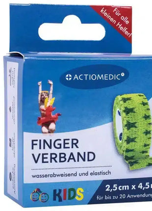 Produktbild von Actiomedic Kinder-Fingerverband in Grün - Ein elastischer Fingerverband speziell für Kinder, für eine sichere und komfortable Wundversorgung.