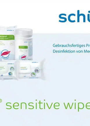 Banner-Gruppenbild für Mikrozid Sensitiv Wipes von Schülke. Ein effektives Desinfektionstuch für empfindliche Oberflächen