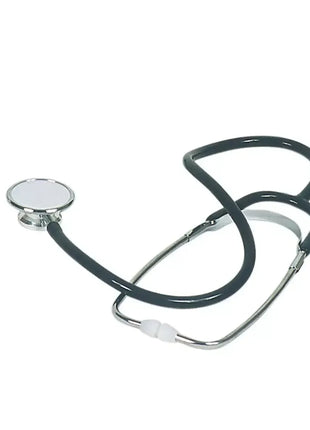 Stethoskop schwarz medizinisch, Diagnostikinstrument für Ärzte und Pflegekräfte, isoliert
