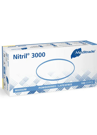white Nitrilhandschuhe von Meditrade - Medizinische Einweghandschuhe in einer Box , bekannt als Meditrade Nitril 3000