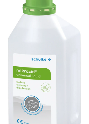 Abbildung einer Flasche Mikrozid universal Liquid 1 Liter