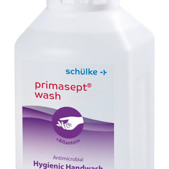 Schülke primasept wash Flasche, antimikrobielle hygienische Händewaschlösung, violett-weißes Etikett