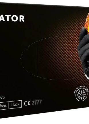 Nitril-Einweghandschuh schwarz mit Diamantstruktur für starken Griff, Schutzhandschuhe, puderfrei