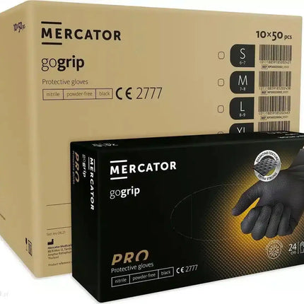 Mercator GoGrip Nitrilhandschuhe 500 Stück Diamanttextur Mercator Medical
