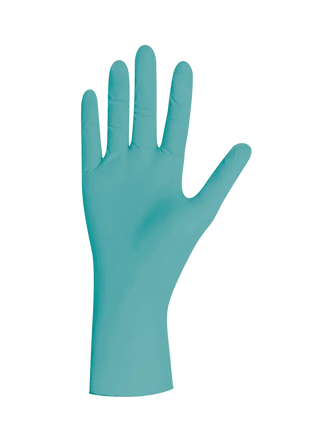 Einweghandschuh aus Nitril in Blau, medizinisch, für Hygiene und Schutz, freigestellt