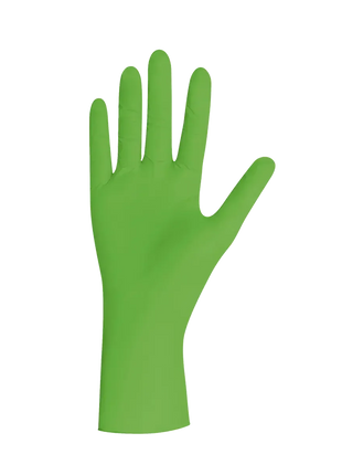 Grüner Nitril-Einweghandschuh für medizinische Hygiene, Schutz, linke Hand, freigestellt