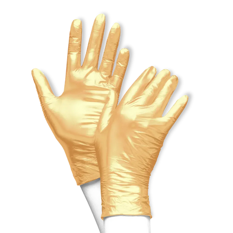 Unigloves FANCY® GOLD goldene Nitrilhandschuhe 100 Stück Großhandel | Hygieneartikel | Reinigungsmittel | Inkontinenzprodukte