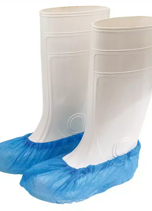 Blaue CPE Überziehschuhe