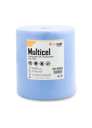 Blaue Putzpapierrolle Multicel, 3-lagig, für professionelle Hygiene und Reinigung.
