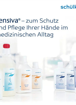 Sensiva Handpflegeprodukte für Schutz und Pflege im medizinischen Alltag, verschiedene Lotionen und Cremes, medizinische Hygieneprodukte.