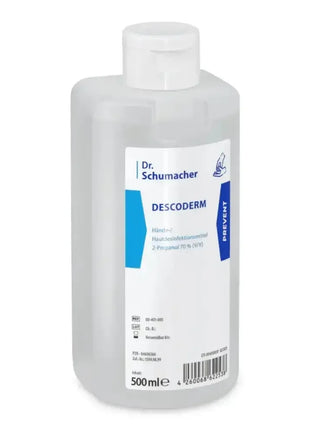 Flasche Dr. Schumacher Descoderm Händedesinfektionsmittel 500ml, medizinische Hygiene