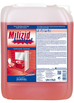 Milizid Kraftgel Sanitärreiniger 10L Kanister, rotes Hochkonzentrat für Bad und WC Reinigung