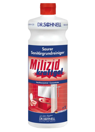 Dr. Schnell Milizid Kraftgel 1L, saurer Sanitärgrundreiniger für Bad und WC, Hygieneprodukt