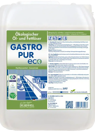 10L Kanister ökologischer Gastro PUR eco Fettlöser für Küche, vegan, HACCP geeignet