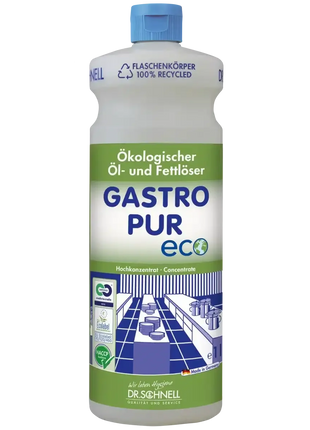 Gastro Pur eco ökologischer Öl- und Fettlöser in 1-Liter-Flasche, nachhaltiges Reinigungsmittel für Gastronomie, HACCP-konform