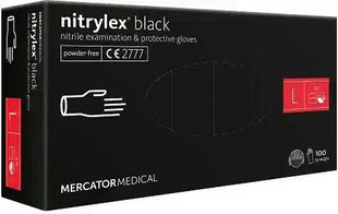 Schwarze Nitril Einweghandschuhe puderfrei Größe L, 100 Stück, für Hygiene und medizinischen Schutz