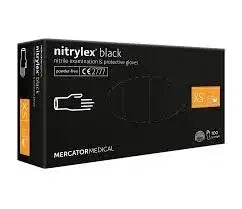 Nitrilhandschuhe schwarz, Einweghandschuhe, XS, puderfrei, 100 Stück, medizinische Schutzhandschuhe