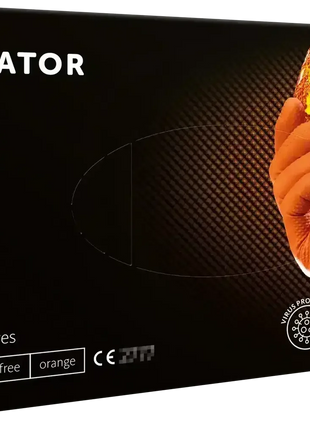 Mercator goGrip Einweghandschuhe orange aus Nitril, griffig, puderfrei, Schutzhandschuhe