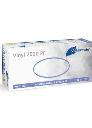 Vinyl Einmalhandschuhe Meditrade, puderfrei, latexfrei, 100 Stück, Größe Medium
