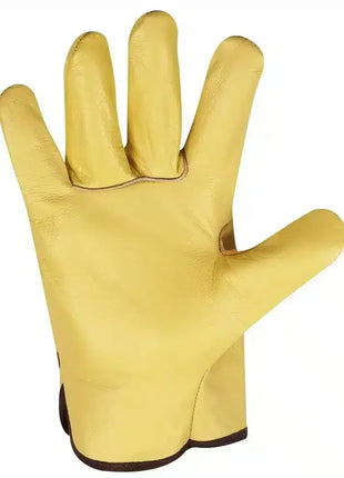 Gelber Lederhandschuh für Arbeitsschutz, Einweghandschuh, hochwertiges Hygienematerial