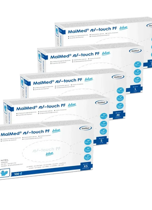 MaiMed Nitrilhandschuhe in verschiedenen Größen, Einweghandschuhe blau, hygienisch, medizinisch