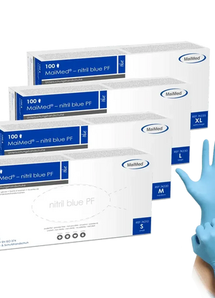MaiMed nitril blue PF Einweghandschuhe in Blau, puderfrei, medizinische Untersuchungshandschuhe