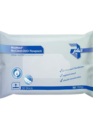 MaiMed DUO Flowpack Händedesinfektion Flächendesinfektion 50 Tücher