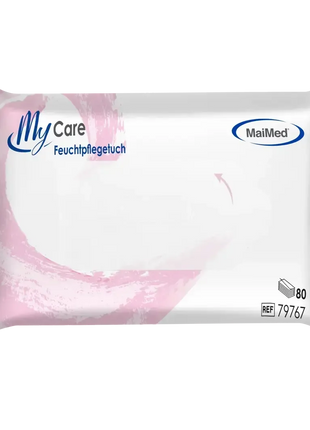 MaiMed MyCare Feuchtpflegetuch 80 Stück, hygienische Reinigungstücher mit sanfter Pflege, weiße Verpackung