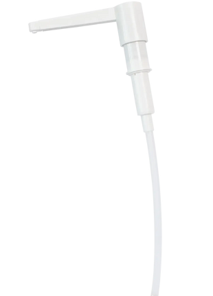 weißer Dosierpumpe Spender für Desinfektionsmittel und Hygieneprodukte, Nahaufnahme