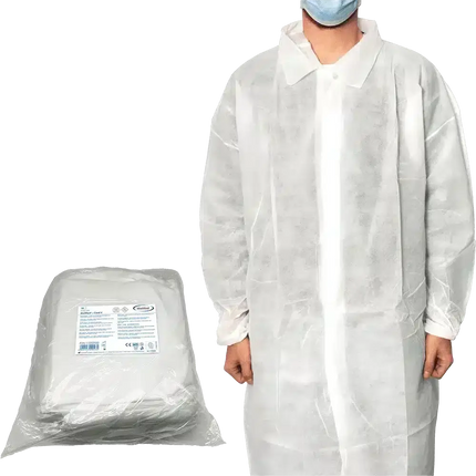 MaiMed Coat V | Schutzkittel | Besucherkittel | 120 Stück | 10 Stück MaiMed