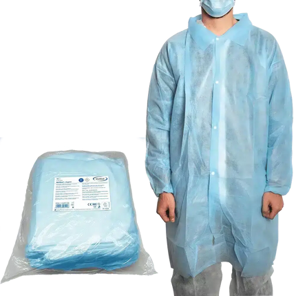 MaiMed Coat V | Schutzkittel | Besucherkittel | 120 Stück | 10 Stück MaiMed