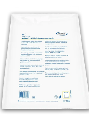 MailMed Einmal-Waschhandschuh, weiß, 23x15cm, unsteril, Patientenpflege, Babypflege, Hygieneprodukt