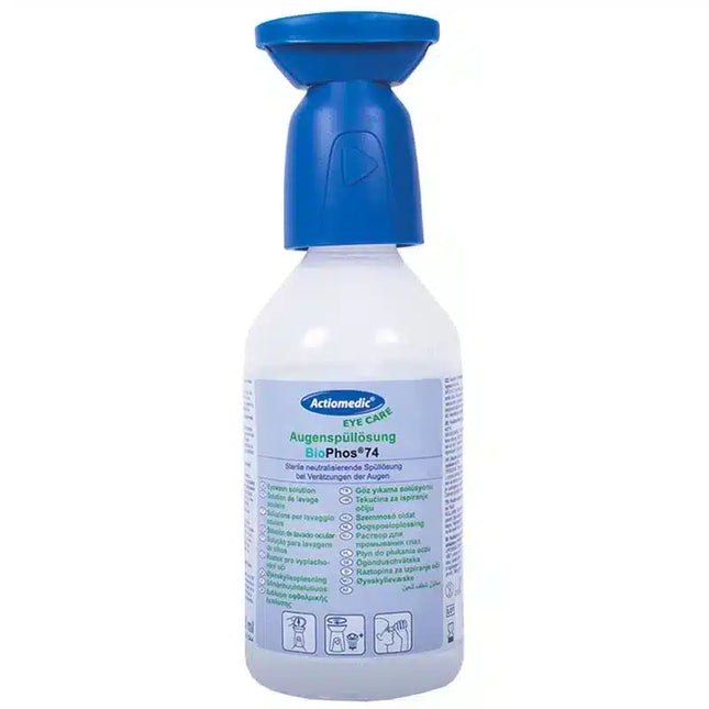 ACTIOMEDIC® Augenspülflasche BioPhos®74 mit phosphatgepufferter Spüllösung 4,9%, 250 ml