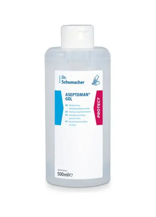 Dr. Schumacher ASEPTOMAN Gel 500ml, Desinfektionsmittel für Hände, transparenter Kunststoffflasche