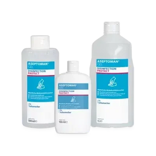 Aseptoman Gel Desinfektion in drei Größen, professionelle Handdesinfektion medizinisch, Hygieneschutz