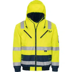 VIZWELL VW126C Pilotenjacke 4 in 1 – Warnschutzjacke Klasse 3 mit Kaputze