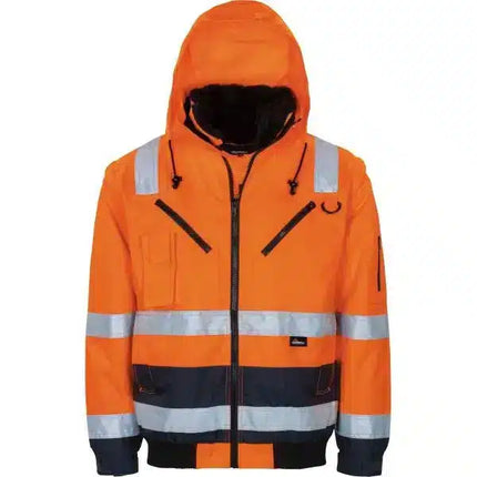 Vizwell Warnschutz Pilotjacke Orange Blau Vorderseite