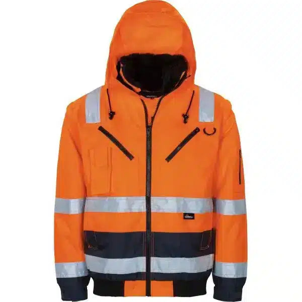 Vizwell Warnschutz Pilotjacke Orange Blau Vorderseite