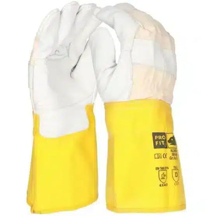 Rindvollleder Schnittschutzhandschuh, 15 cm Stulpe, Aufdoppelung