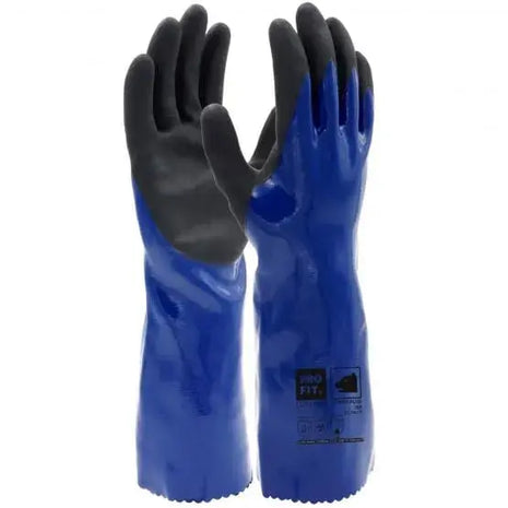 Nitril Chemikalienschutzhandschuhe "Chem", 35 cm, blau