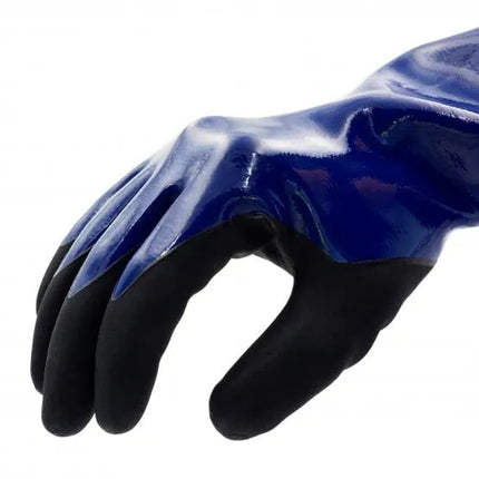 Nitril Chemikalienschutzhandschuhe "Chem", 35 cm, blau