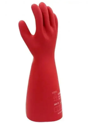 Roter Schutzhandschuh aus Gummi für Hygiene und medizinische Anwendungen, isolierend