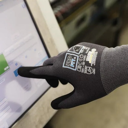 Nitril Handschuhe, "PRO ESD", grau/schwarz, ESD - EN 16350