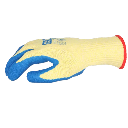 Latex Schnittschutzhandschuh "Super Cut D", Level D, gelb/blau