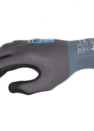 Nitril Handschuhe, "Maxim cool dots", Noppen, grau/schwarz