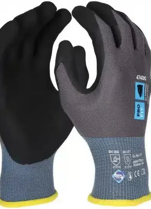 Arbeitshandschuhe aus Nylon mit schwarzer Beschichtung für Schutz und Hygiene Einsatz