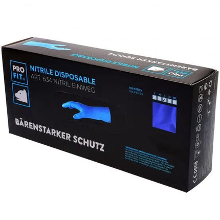 Nitril Einweghandschuhe, Top-Qualität, 30 cm, blau, 100 St.