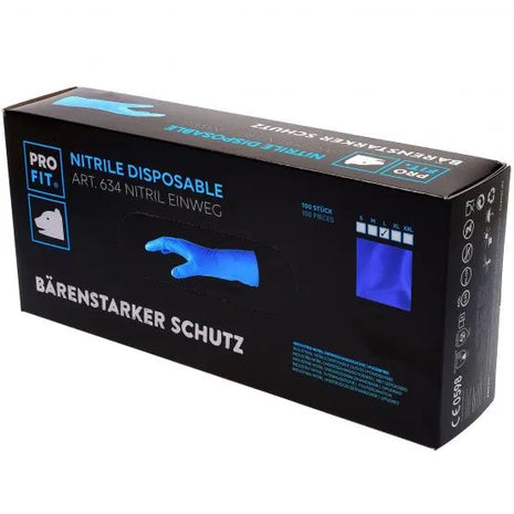 Nitril Einweghandschuhe, Top-Qualität, 30 cm, blau, 100 St.