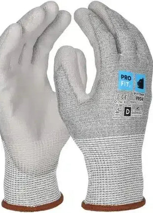 Schutzhandschuhe Pro Fit grau, nahtlos, für Hygiene und Medizin, Vorder- und Rückansicht